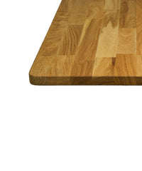 Schreibtischplatte aus naturbelassenem Eichenholz mit lebendiger Holzmaserung.