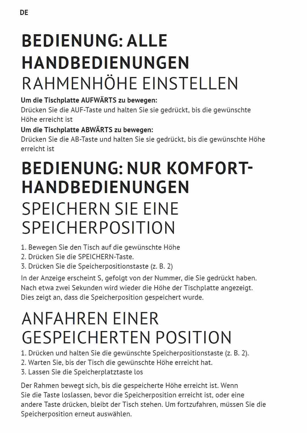 Bedienung Display-Handschalter