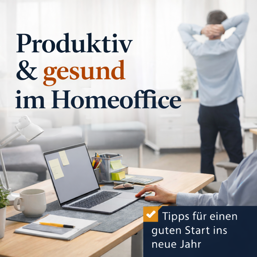 Gute Vorsätze fürs neue Jahr: Produktiv und gesund im Homeoffice