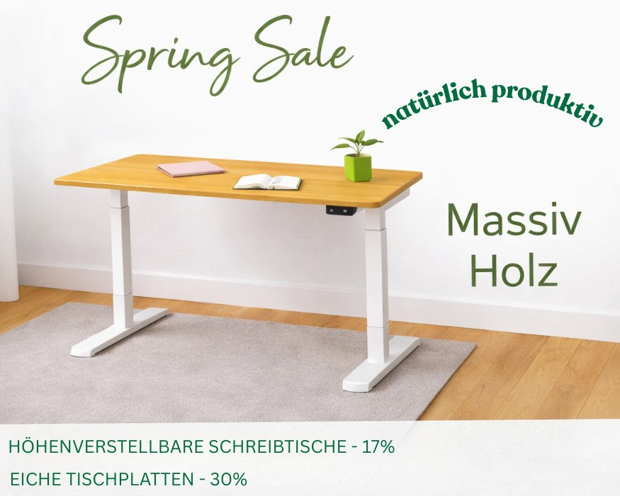Sales Banner für Frühling 2026 mit 17% Rabatt für Sets und bis zu 30% Rabatt auf Tischplatten, Mobile Version