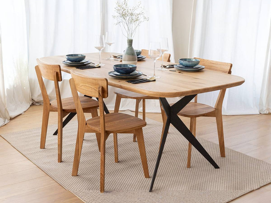 Massivholz-Esstisch Sistina Eiche im Loft-Design – 180x90 cm