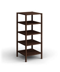 Regal Campi 5 Fächer, Eiche Cognac aufgestellt mit seitlichem Fokus. Höhe 100cm, geölt & geschliffen