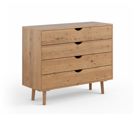 Kommode aus geöltem Eichenholz mit Schubladen und Türen im zeitlosen, minimalistischen Design