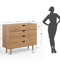 Kommode aus geöltem Eichenholz mit Schubladen und Türen im zeitlosen, minimalistischen Design