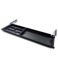 Breite Metallschublade (Modell Slim L) zur Befestigung unter der Tischplatte, schafft zusätzlichen Stauraum.