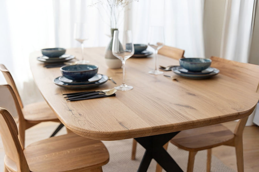 Massivholz-Esstisch Sistina Eiche im Loft-Design – 180x90 cm